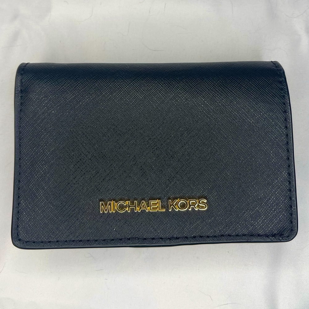 Michael Kors Black Leather Bi-Fold Wallet